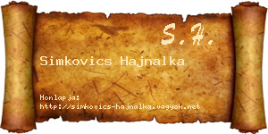 Simkovics Hajnalka névjegykártya
