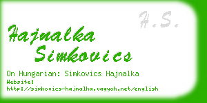 hajnalka simkovics business card